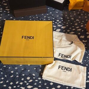 Fendi Yellow Box with Cream Dust Bags